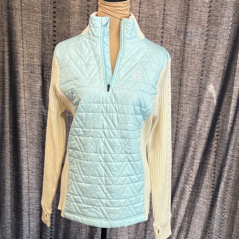 Bogner Light Blue and Cream Ski Jacket